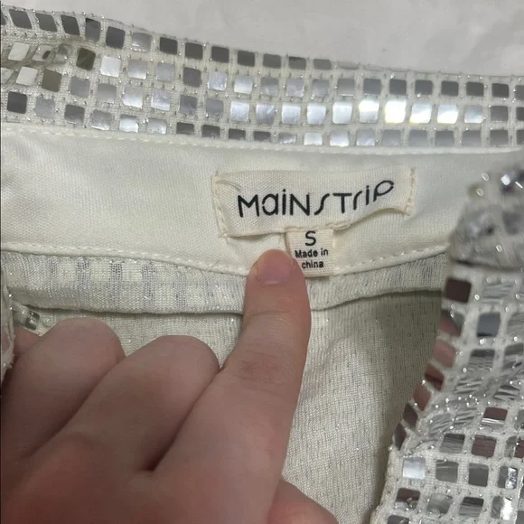 Silver Sequin Shirt Jacket - Picture 2 of 3